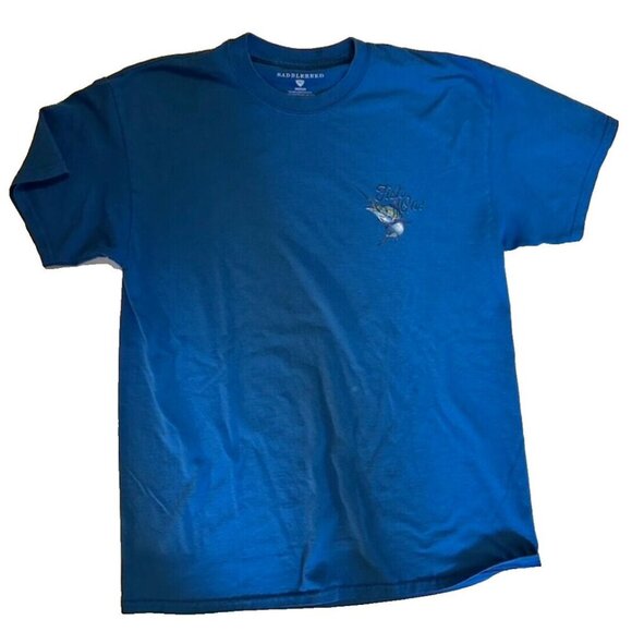 Saddlebred Ocean Charter Fishing Graphic Tee Shirt Crewneck Men's Size Medium/L - Picture 1 of 4